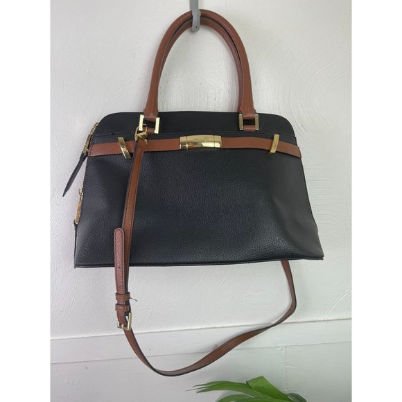 Calvin Klain Black and Brown Leather Handbag - Picture 1 of 12